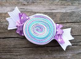 candy hair clip lavender and aqua ribbon candy hair clip etsy candy hair diy headband diy hair bows