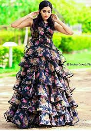 Print With Layers Girls Frock Design Frock Models Frock For Women