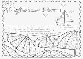 coloriage bonnes vacances plage dessin animaux lettre d