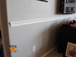 My brother is installing new chair rail along his stairs. Chair Rail In The Family Room And Breakfast Nook House Of Hepworths