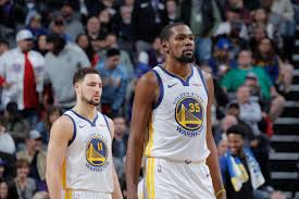 Klay thompson #11 of the golden state warriors looks on during the warm up before game five of the western thompson understands that this won't be a matter of instant gratification. Klay Thompson Expected Back For Game 4 No Decision On Kevin Durant