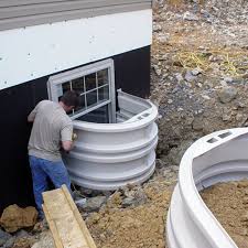In window wells that are deeper than 44 inches below ground level, the irc egress code requires there to be steps or permanently affixed ladders to accommodate exiting the basement. Stakwel Window Wells Modular Design