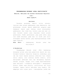 Manfaat pembangunan ekonomi banyak yang tidak diketahui masyarakat luas. Https Media Neliti Com Media Publications 218257 Pengembangan Ekonomi Lokal Partisipatif Pdf