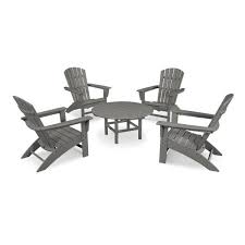 Or home depot has polywood for the diy. Polywood Grant Park Slate Grey 5 Piece Plastic Traditional Curveback Adirondack Patio Conversation Set Pws496 1 Gy The Home Depot In 2020 Conversation Set Patio Conversation Set Durable Chairs