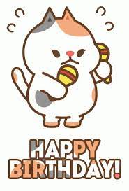 Birthday cake from fluffy pussycat. Happy Birthday Cat Gifs 40 Animated Greeting Cards