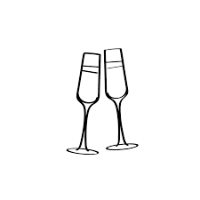 Champagne Glasses Hand Drawn Icons Hair Logo Design How To Draw Hands Hand Drawn Icons