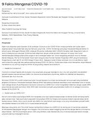 Pembangunan hospital, klinik, pusat ew perubatan dan institusi penyelidikan dalam bidang perubatan menunjukkan fre kepada perkembangan tersebut. Pdf 9 Fakta Mengenai Covid 19