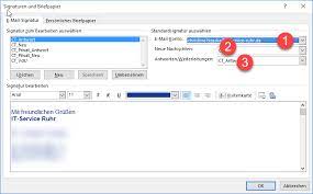 See how to add an html signature to outlook using 2 different methods. Outlook Signaturen Einfach Per Mausklick Wechseln It Service Ruhr