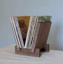 Lp Record Stand In Solid Walnut Vinyl Record Storage Diy Lp Record Stand Record Stand