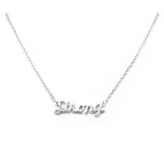 Unbroken Designs Strong Necklace Silver Strong Necklace Fitness Jewelry Crossfit Jewelry