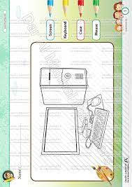 Color, flash colors tutorial, css tutorial and. Computer Parts Coloring Computer Worksheets