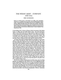 The Indian army ‐ company and Raj