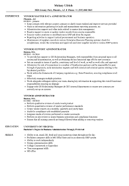 vendor administrator resume samples