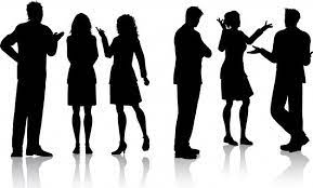 Download Silhouettes Of People Talking For Free Silhouette People Human Figure Silhouette Vector