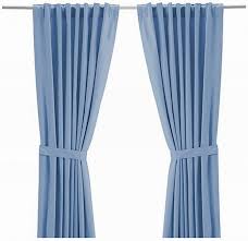 Ikea Ritva Light Blue Curtains Drapes Heavy Cotton 98