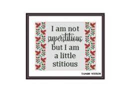 This cross stitch pattern uses only full stitches. Stitious Funny Sarcastic Cross Stitch Grafik Von Tango Stitch Creative Fabrica