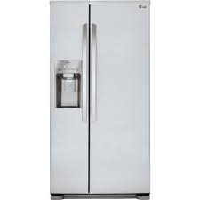 Bisque French Door Refrigerator With Water Dispenser If The Idea You Have Of Side By Side Refrigerators Is That They Re All Too Cramped And Short On S Side By Side Refrigerator Refrigerator Door Storage