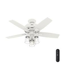 This ceiling fan makes keep your room *literally* cool a total breeze. Hunter Bennett 44 In Matte White Led Ceiling Fan With Remote 5 Blade In The Ceiling Fans Department At Lowes Com