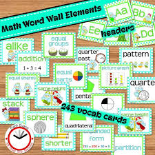 Create A Math Word Wall Everything You Need Is Here Blue Green Color Scheme How Tweet It Is Theme Classroomdecor Math Math Word Walls Math Words Math