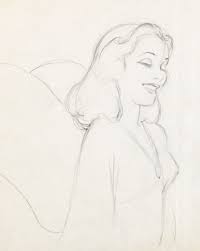 Animation Art Production Drawing Pinocchio Blue Fairy Production Drawing Walt Disney 1940 Animated Drawings Animation Sketches Animation Art