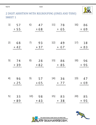 Math, addition, adding, regrouping, addend, sum, subtraction, subtracting, minuend, subtrahend, difference created date: 2 Digit Addition Worksheets
