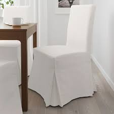 Henriksdal Chair With Long Cover Blekinge White Width 21 1 4 Learn More Ikea In 2020 Slipcovers For Chairs Dining Room Chair Slipcovers White Slipcovered Chair