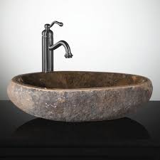 mosaic natural river stone vessel sink