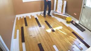 How To Install Two Tone Bamboo Flooring Installing Bamboo Flooring Bamboo Flooring Floor Installation