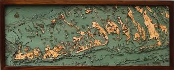 bathymetric map florida keys florida lake art map art