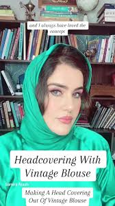 I found this vintage Christian Dior silk blouse while thrifting. It has a  draped cowl neckline which I pulled over my head to create a head covering.  I love the concept of an attached veil, hood or ...