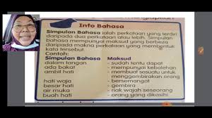 Biasanya simpulan bahasa terdiri daripada dua patah kata yang membawa bahasa pasar maksud: Bahasa Melayu Tahun 3 Unit 1 M S 5 Dskp 3 1 1 1 Simpulan Bahasa Youtube