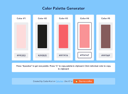 color palette generator 線上調色盤工具 快速產生五個顏色可複製色碼 color palette generator color palette color