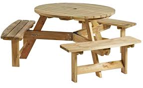 Sent from and sold by amazon. Athens Large Round Picnic Bench 6 Seater