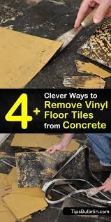The best way to tear out vinyl flooring is to pull up the vinyl and then go back and remove the if, however, the vinyl flooring was laid over concrete, you can soak a 2x2 foot area of the flooring check out this diy video on how asbestos vinyl floor tiles are removed. 4 Clever Ways To Remove Vinyl Floor Tiles From Concrete