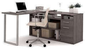 Huge variety in modern furniture, contemporary & italian furniture like platform bed, leather sofa, sectional sofas & bedroom furniture for home. Modern L Shaped Desk Integrated Storage Bark Gray Contemporary Desks And Hutches By Office Furniture More Houzz