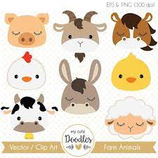 Farm Animals Clipart Cute Farm Animals Nursery Art Decor Etsy Animal Clipart Nursery Art Decor Paper Embroidery