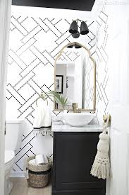 Black And White Wallpaper For Small Bathroom 20 Gorgeous Gold Powder Room Ideas Inspiration Powder Powderroom Goldpowderroom Powder Room Design Bathroom Decor Powder Room