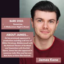 MEET THE COMPANY: EMERGING ARTISTS: (Book now: www.bardinthebotanics.co.uk  ) Joining the company of A MIDSUMMER NIGHT'S DREAM, outdoors in Glasgow's  Botanics this summer, are this talented group, all currently studying for a