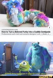 Laughingsquid Com How To Turn A Beloved Furby Into A Cuddly Centipede Professional Sushi Chef And Costume Designer Look Made Ifunny Furby Spongebob Memes Memes