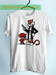 Digital printing is an amazing process that involves your artwork calvin and hobbes spring being processed by a computer and then printed directly onto the surface of your product. Calvin Hobbes Gangsta Style Unisex Adult Tshirt Digitalprintcustom Com
