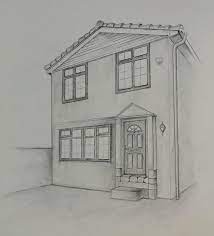 They are first drawn by hand, then scanned at a very high resolution for the final touches and for high resolution printing. Pencil Drawing Of A House By A Drawpj Com Student