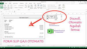 Form input dan edit data, form ini dapat karena tampilan default aplikasi ini otomatis menyembunyikan ribbon/toolbar standar excel, maka ketika anda akan mengganti logo, anda harus menampilkan. Cara Membuat Slip Gaji Otomatis Di Excel Youtube