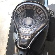 Hand Tooled Leather Custom Roll Bag Handlebar Bag Tool Bag Etsy In 2021 Custom Leather Bobber Seat Bobber
