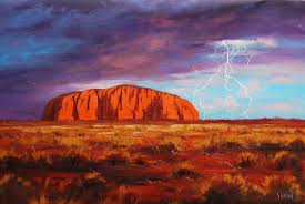 Uluru Outback Australia Painting Desert Landscape Painting Lanscape Painting Landscape Paintings