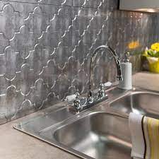 If you want your kitchen to be personality expression, remodel backsplash is a smart choice. Fasade Easy Installation Terrain Brushed Nickel Backsplash Panel For Kitchen And Bathrooms 18 X 24 Panel
