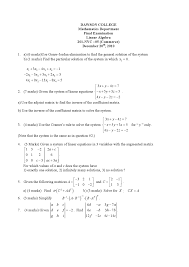 What is the solution of two equations? Particular Solution Linear Algebra Exam Docsity