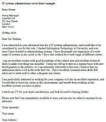 It Systems Administrator Cover Letter Example Job Cover Letter Examples Cover Letter Example Job Cover Letter
