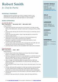 Maybe you would like to learn more about one of these? Chef De Partie Resume Samples Qwikresume