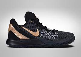 Mesh and leather tongue with kyrie irving branding. Nike Kyrie Flytrap Ii Black Gold Fur 82 50 Basketzone Net