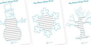 Winter Shape Poetry Templates Poetry Templates Winter Poetry Shapes